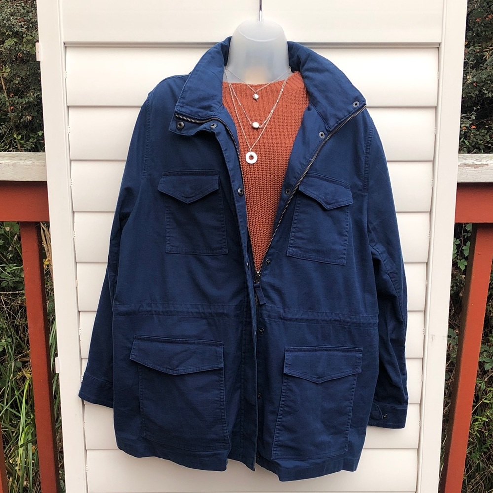 NWT Lands' End Deep Blue Military Jacket